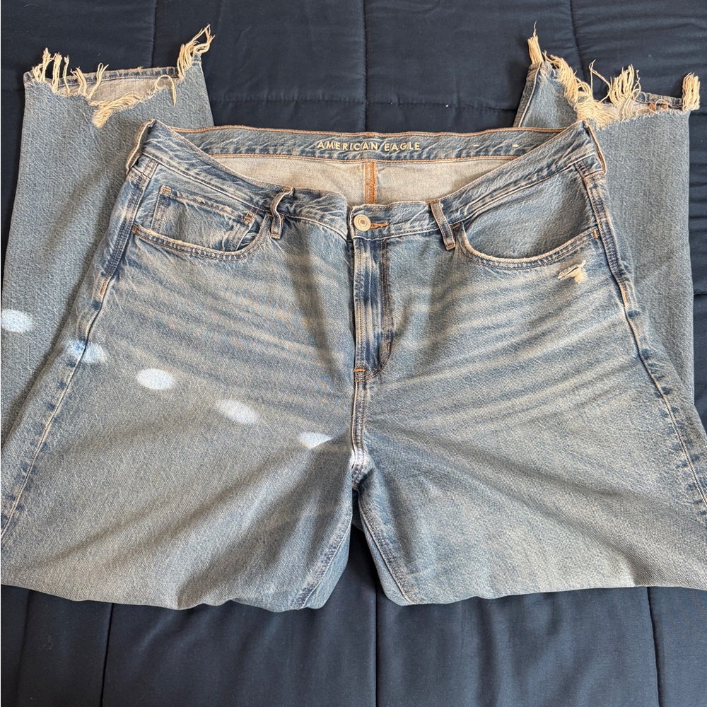 American Eagle Outfitters Women's Blue Straight Leg Jeans
